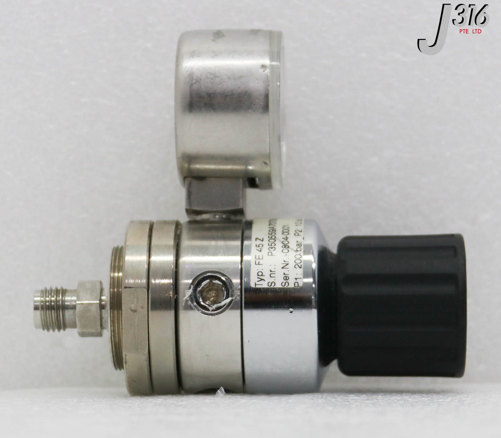 34288 MESSER REGULATOR CYLINDER 200BAR W/ GAUGE FE45Z | eBay